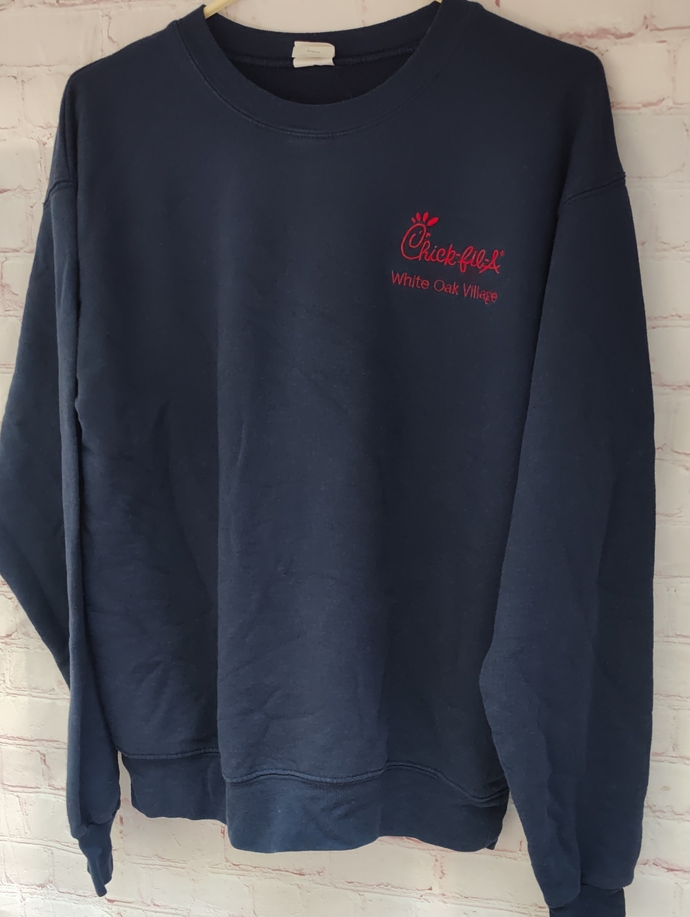 Chick-fil-a sweatshirt, White Oak Village, Medium, Navy Blue